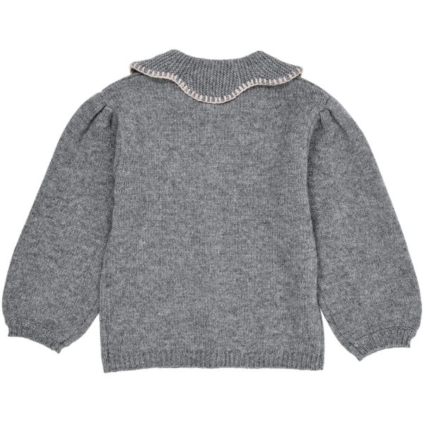 COPENHAGEN COLORS Grå Mel Kashmir Cardigan W. Krage Discount