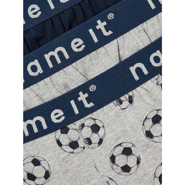 Name it Grey Melange Football Boxershorts 3-Pak Noos on Sale