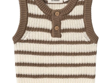 Lil Atelier Birch Emlen Stickad Väst Stripe Fashion