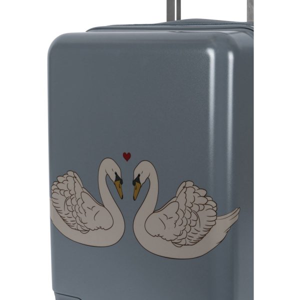 Konges Sløjd Swan Blue Travel Suitcase For Cheap