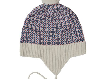 FUB Ecru Pond Blue Red Bebis Nordic Hat on Sale