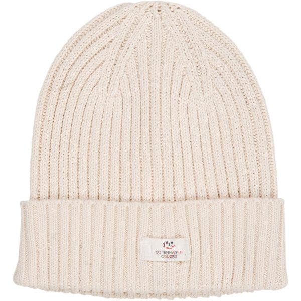 Copenhagen Colors Cream Cotton Knitted Classic Beanie Discount