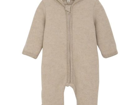 Huttelihut Camel Melange Pram Suit Ears Wool Fleece (S) For Discount