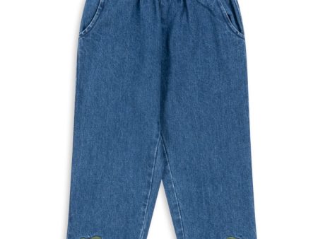 Konges Sløjd Denim Blue Magot Frill Pants Gots on Sale