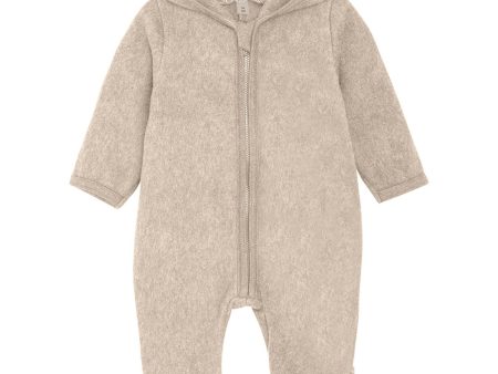 Huttelihut Camel Melange Pram Suit Ears Cot. Fleece Fashion