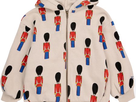 Bobo Choses Light Brown Little Tin Soldiers All Över Zipped Hoodie Online Hot Sale