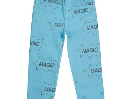 Bobo Choses Light Blue It S Magic All Över Denim Baggy Pants Online Sale