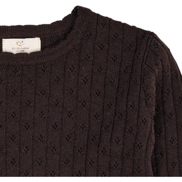 Copenhagen Colors DK Brown Merino Classic Pointelle Blus Online