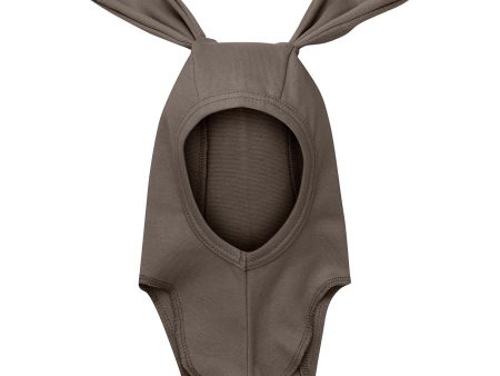 Huttelihut Brown Melange Balaclava Ears Cotton Rib Fashion