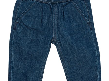 Copenhagen Colors Dark Indigo Blue Washed Organic Baby Jeans Online now