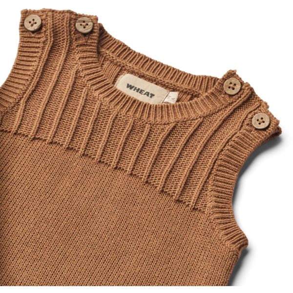 Wheat Caramel Knit Romper Vigge For Cheap