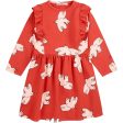 Bobo Choses Red Freedom Bird All Över Ruffle Dress For Cheap