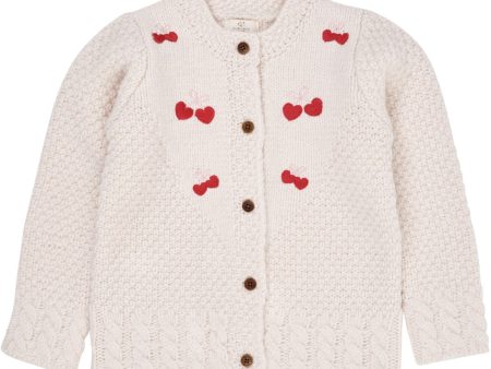 Copenhagen Colors Cream Cardigan i Lammull M. Rosett Emb For Sale