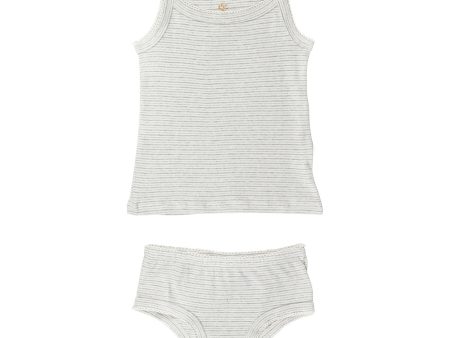 COPENHAGEN COLORS Grey Stripe Strap Topp And Underpants Striped For Cheap