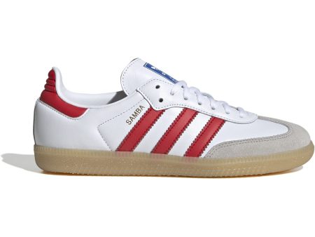 adidas Originals Cloud White Collegiate Red Gum Samba Og J Sneakers Discount