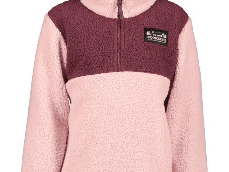 Didriksons Dusty Pink Gosig Kids Halfzip Fleece Jacka on Sale