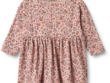 Wheat Pale Rose Flowers Jersey Klänning Emmy For Discount