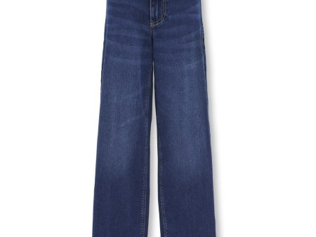 kids ONLY Dark Blue Denim Sylvie Clean Wide Leg Denim Jeans Noos Sale