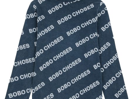 Bobo Choses Midnight Blue All Över Rib Turtle Neck Blus Cheap