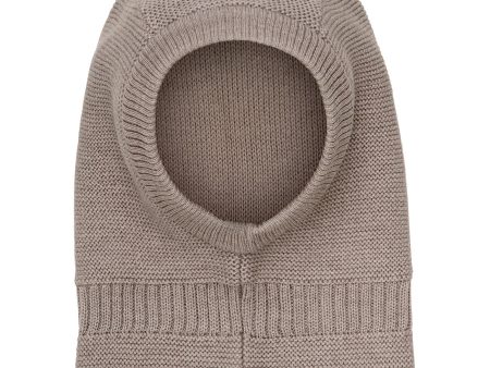 Huttelihut Brown Melange Balaclava Wool Knit Windstop For Cheap