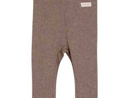 FIXONI Deep Taupe Leggings Mélange Rib For Cheap