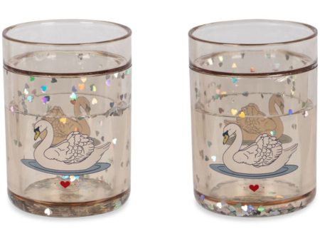 Konges Sløjd Swan Off White 2 Pack Glitter Cups For Cheap