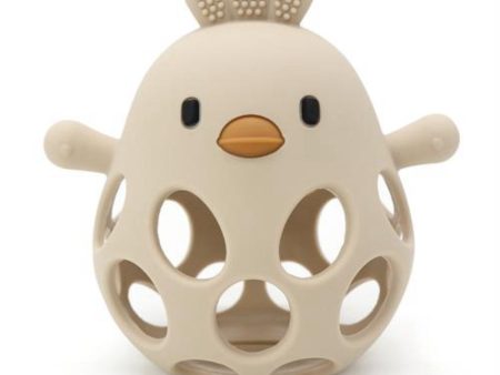 Magni Teether ball with duckling in LFGB silicone, beige Fashion