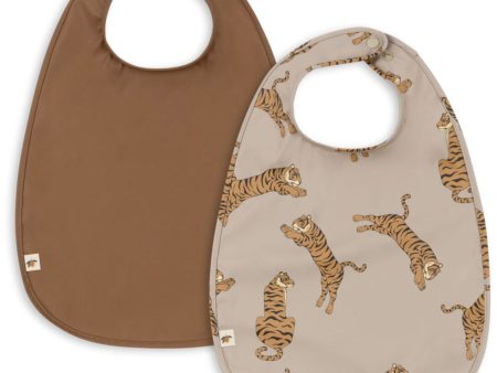 Konges Sløjd Tiger Toasted Coconut 2 Pack Dinner Bib Online now