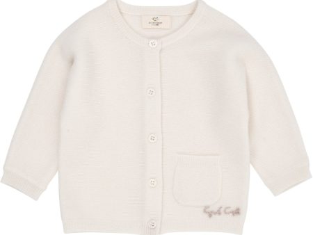 COPENHAGEN COLORS Cream Cashmere Classic Baby Cardigan For Sale