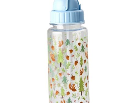 Rice Plastic Kids Drinking Bottle with Blue Happy Forest Print - 500 ml Online now