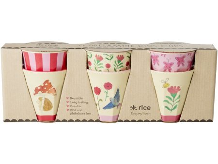 Rismelaminkoppar med Asst. Pink Happy Forest Prints - Small - 6 Pack - 160 ml Fashion