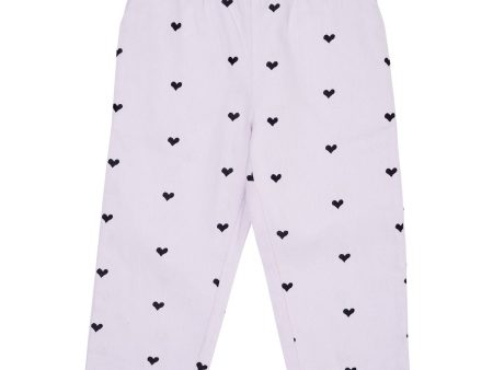 Copenhagen Colors Lavender W. Navy Hearts Twill Heart Byxor Online Sale