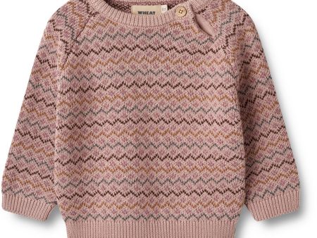 Wheat Dry Rose Jacquard Pullover Nanna Online now