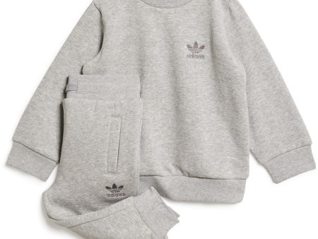 adidas Originals Medium Grey Heather Trefoil Sweat Set on Sale