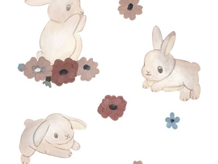 That s Mine Beige Wallsticker Bunnies And Flowers For Cheap