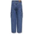 kids ONLY Medium Blue Denim Harmony Wide Cargo Carrot Jeans For Sale