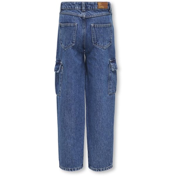 kids ONLY Medium Blue Denim Harmony Wide Cargo Carrot Jeans For Sale