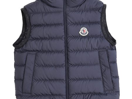 Moncler Medium Blue Contrin Väst Cheap