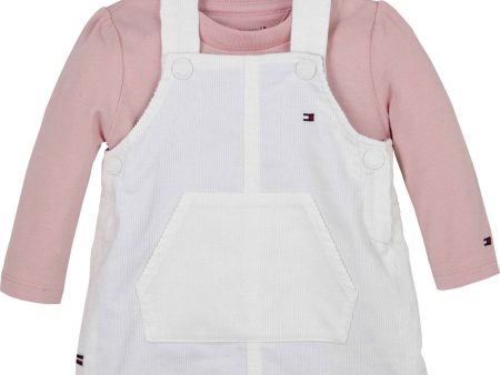 Tommy Hilfiger Ancient White Monotype Cord Dungaree Klänning Set Online