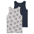 Name it Grey Melange Football Tank Toppe 2-pak Noos Cheap