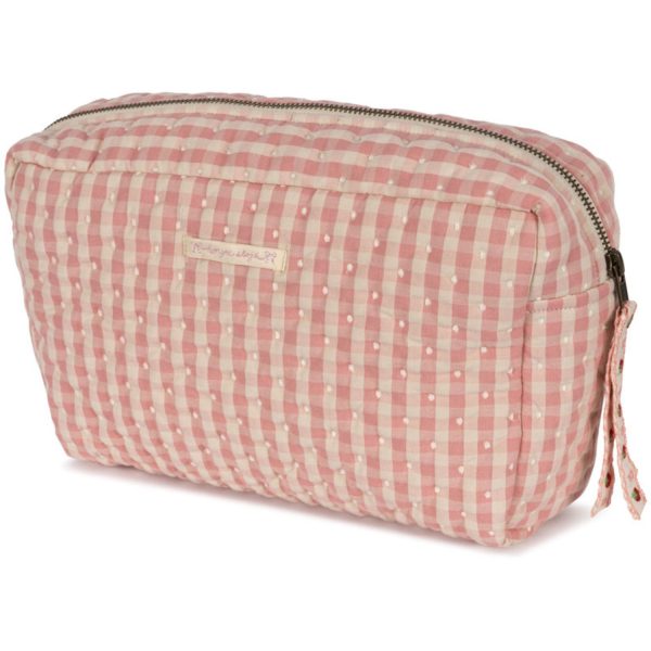 Konges Sløjd Powder Pink Check Seersucker Big Toiletry Bag Online Sale