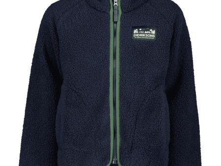 Didriksons Navy Gibbs Kids Fullzip Fleece Jacka 2 Online now