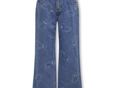 kids ONLY Medium Blue Denim Megan Wide Smile Denim Gua Jeans Hot on Sale