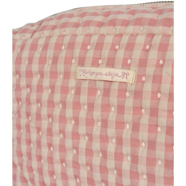 Konges Sløjd Powder Pink Check Seersucker Big Toiletry Bag Online Sale