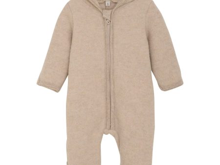 Huttelihut Camel Melange Pram Suit Ears Wool Fleece (M) Supply