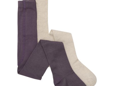 Minymo Black Plum 2-Pack Strumpbyxor Online Hot Sale