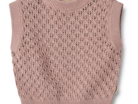 Wheat Dry Rose Knit Väst Saga For Cheap