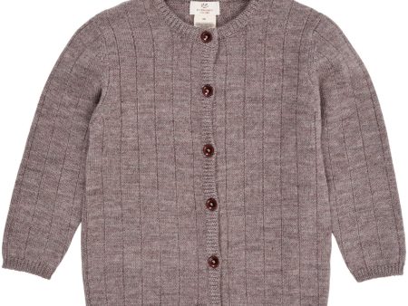 Copenhagen Colors Natural Melange Merino Knitted Cardigan M. Bred Rib Online Sale