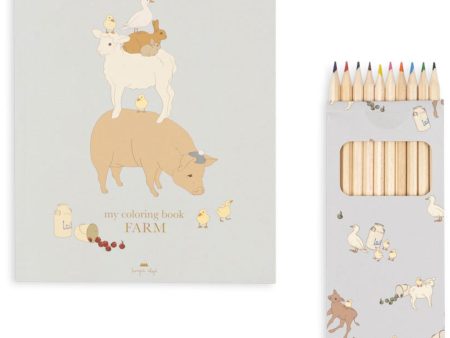 Konges Sløjd Farm Coloring Book And Crayons For Sale