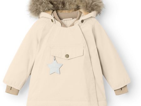 Mini A ture Angora cream Wang Fleece Vinterjacka m. Päls Discount